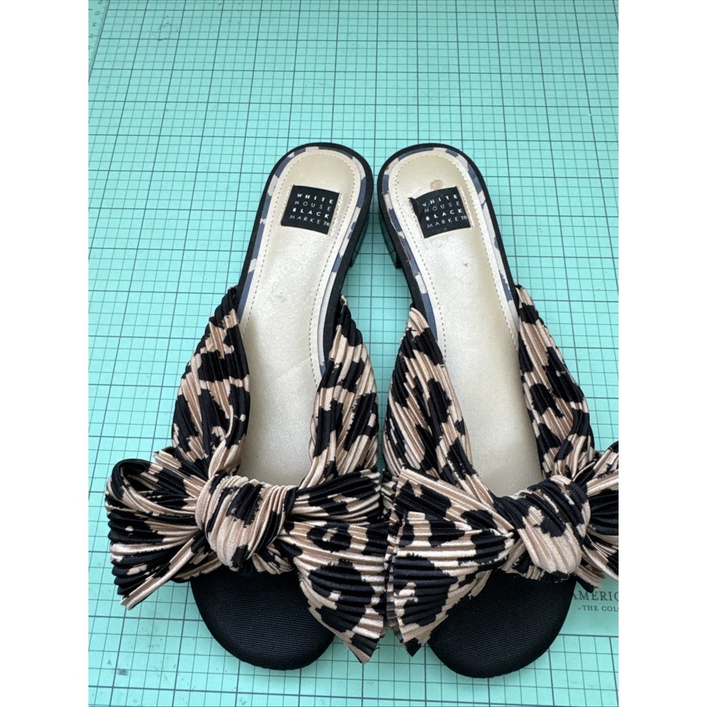 White House Black Market Liv Cheetah Sandals Size 7 Bow
